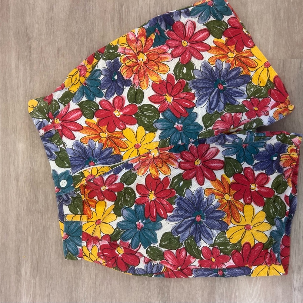 Vintage Floral Shorts High Waisted